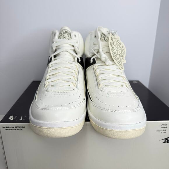 AIr Jordan 2 Retro Sail/Coconut Milk-Black Size 11 Women / Size 9.5 Men - Picture 5 of 8
